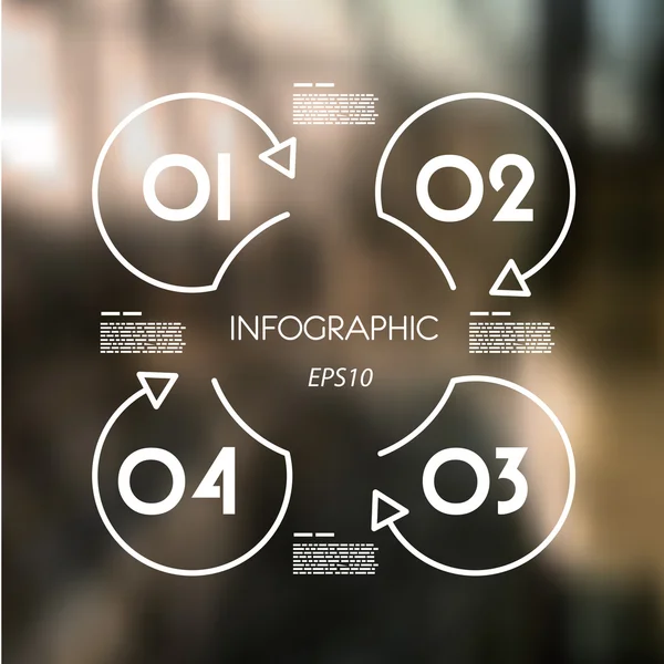 White infographics four rings — 图库矢量图片