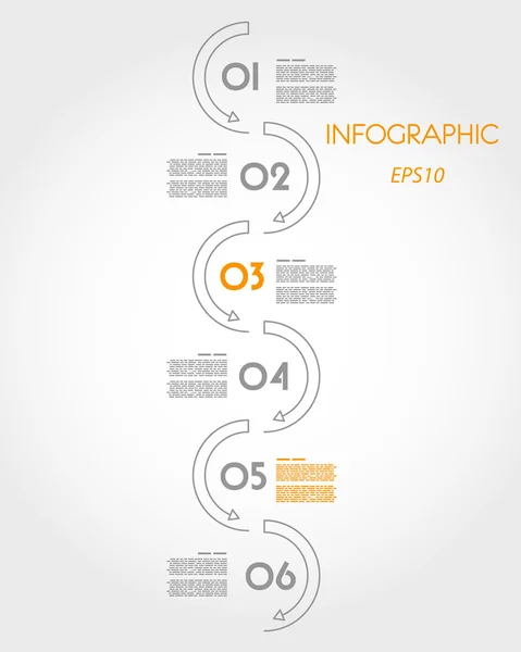 Linear infographic vertical wave — Stock Vector