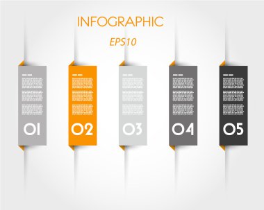 Turuncu Infographic dikdörtgen sekmeler