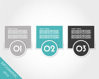 Turkuaz Infographic yüzük ve kareler