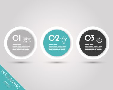 Turkuaz Infographic yüzük kenarlıklı