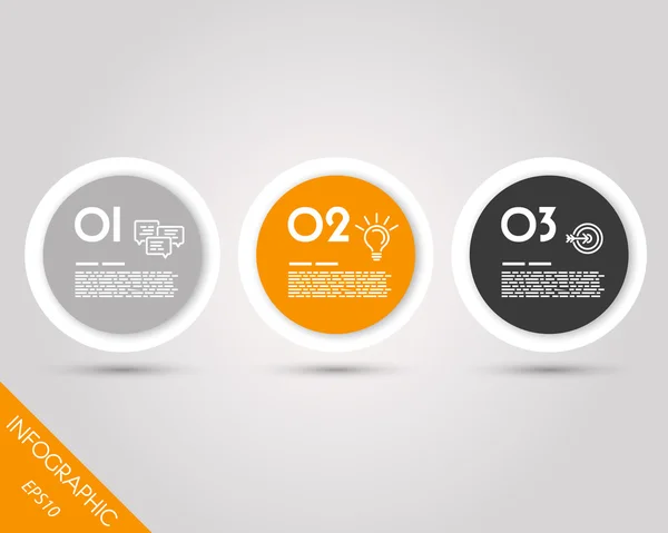 Bagues infographiques orange avec bordure — Image vectorielle