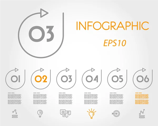 Lineární infographic sada kroužků s šipkou — Stockový vektor