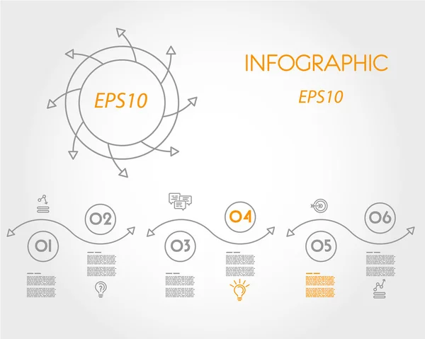 Lineare infogrpahische Wellen und Ring — Stockvektor