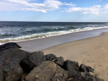 Yazın New Jersey 'de Belmar plajı