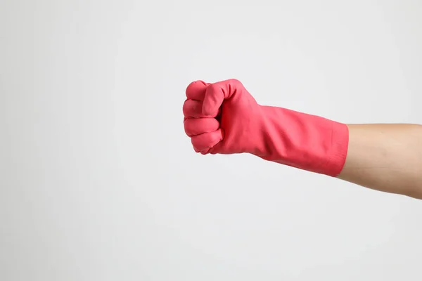 Roze Handschoenen Witte Achtergrond — Stockfoto