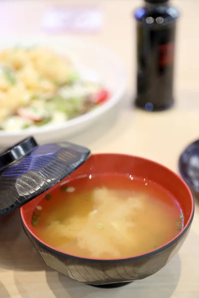 Japanse Soep Gemengd Met Tofu Soja — Stockfoto