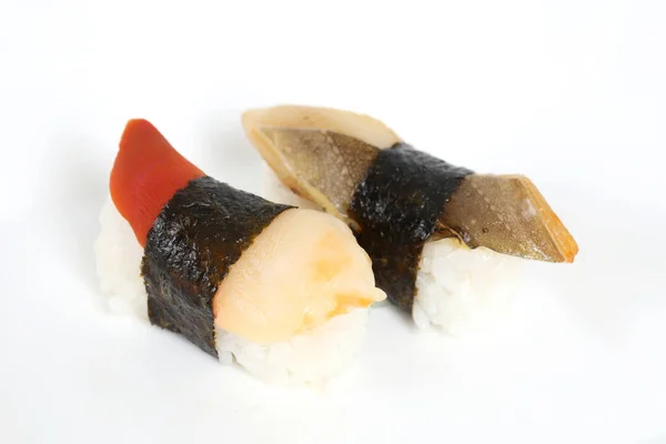 Japán Étel Nevű Sushi Fehér Háttér — Stock Fotó