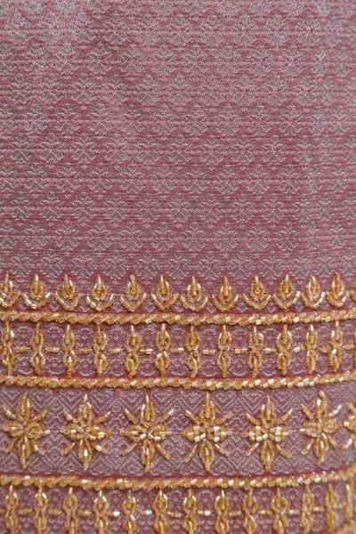 Makro Obraz Tajskiej Jedwabnej Spódnicy — Zdjęcie stockowe