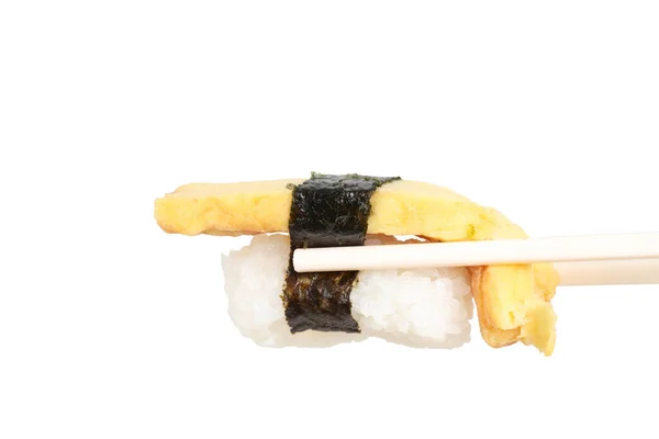 Japansk Mat Som Heter Sushi Vit Bakgrund — Stockfoto