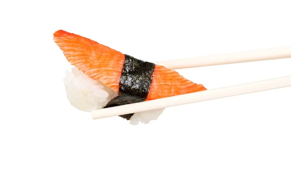 Cibo Giapponese Chiamato Sushi Sullo Sfondo Bianco — Foto Stock