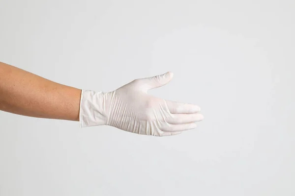 Ludzka Ręka Rękawiczką Białym Tle — Zdjęcie stockowe