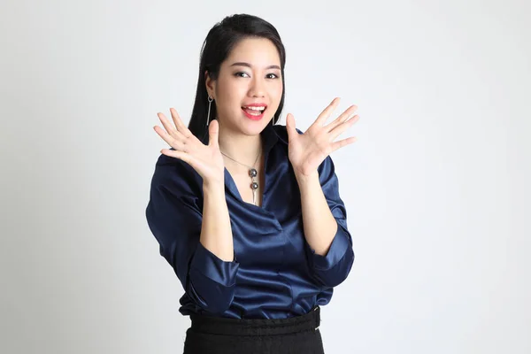 Asian Business Woman Standing White Background — Stock Photo, Image