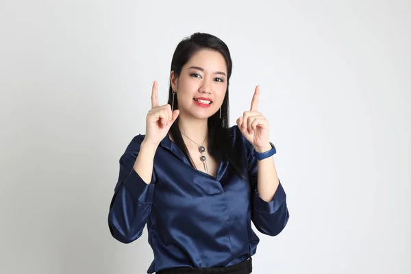 Asian Business Woman Standing White Background — Stock Photo, Image