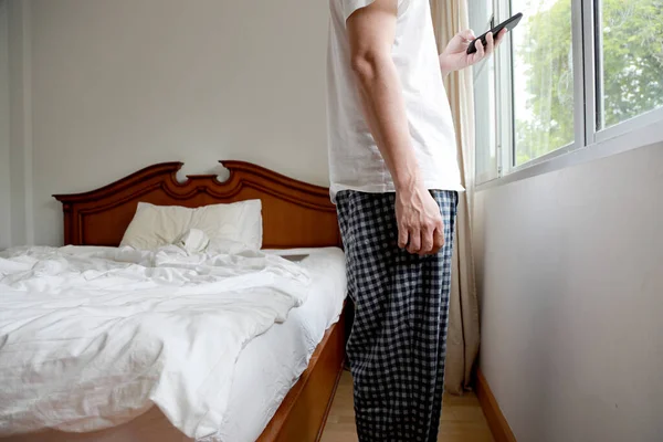 Senior Asian Man Bedroom — Stock Photo, Image