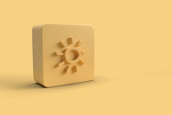 太陽のアイコンの3Dレンダリング — ストック写真