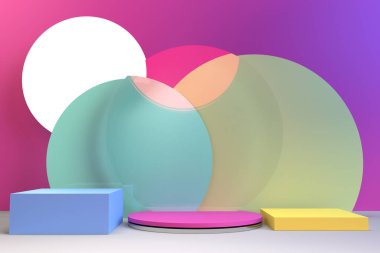 Canlı renk 3D oluşturma arkaplanı.