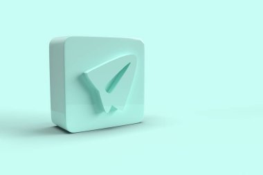 Kağıt uçak simgesinin 3 boyutlu canlandırması.