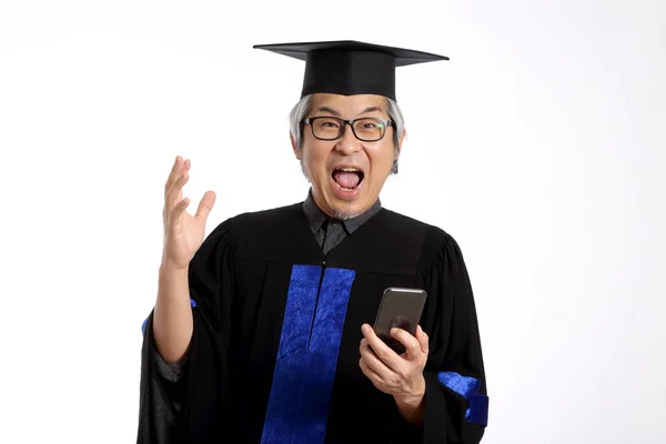 Asian Man Graduation Gown — Stock Photo, Image