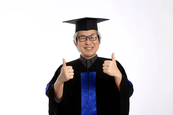 Asian Man Graduation Gown — Stock Photo, Image