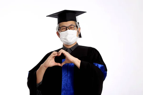 Hombre Asiático Con Vestido Graduación —  Fotos de Stock