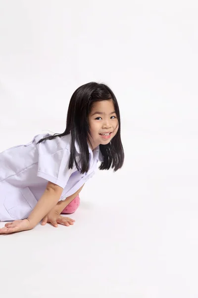 Jovem Menina Asiática Uniforme Médico — Fotografia de Stock