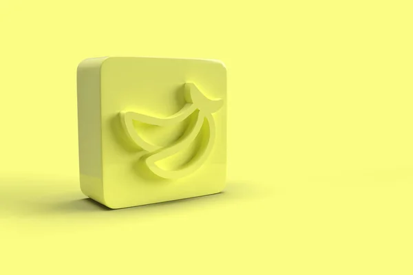香蕉图标的3D渲染 — 图库照片