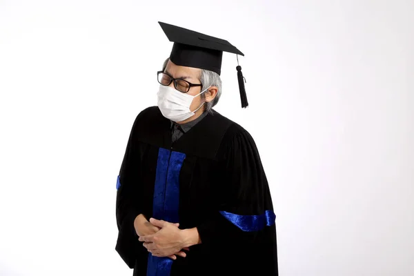 Asian Man Graduation Gown — Stock Photo, Image