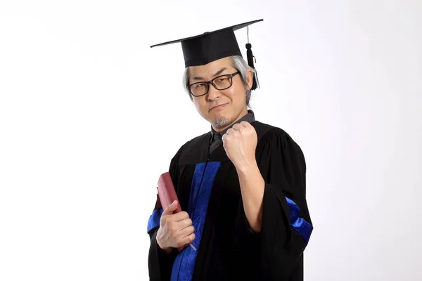 Hombre Asiático Con Vestido Graduación —  Fotos de Stock
