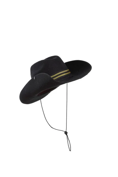 Beyaz Arka Plandaki Siyah Batı Şapkası — Stok fotoğraf