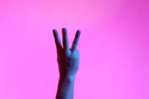 Hands posing on the white background.