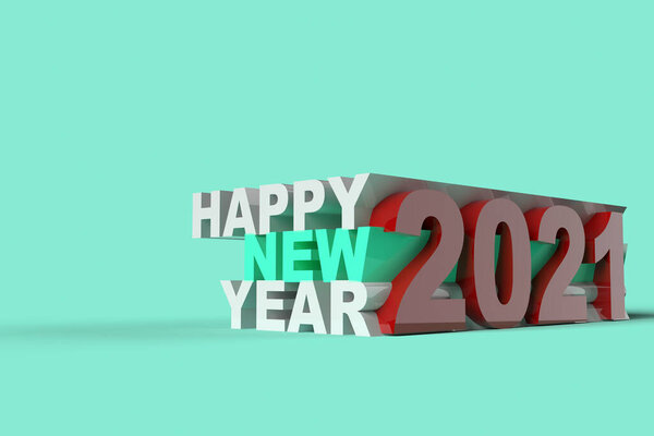 3D рендеринг текста 2021 года.