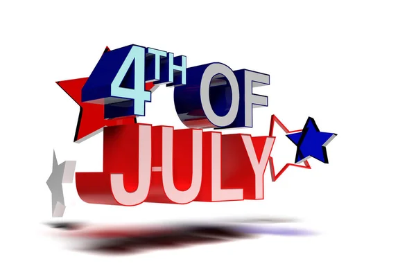Rendering 4Th July Text — Stock Photo, Image