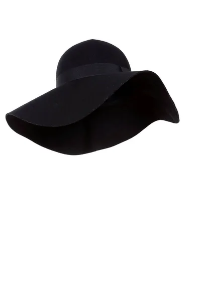 Chapeau Noir Disquette Sur Fond Blanc — Photo