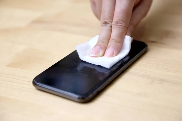 Cleaning smart-phone from germ or virus.