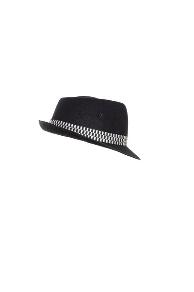 Cappello Nero Fedora Sullo Sfondo Bianco — Foto Stock