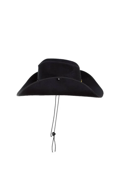 Sombrero Negro Occidental Sobre Fondo Blanco — Foto de Stock
