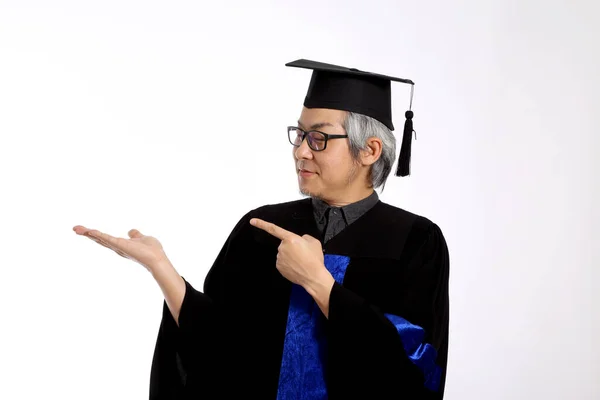 Homme Asiatique Avec Robe Graduation — Photo