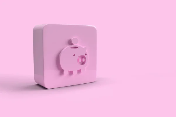 Das Rendering Des Sparschweinsymbols — Stockfoto