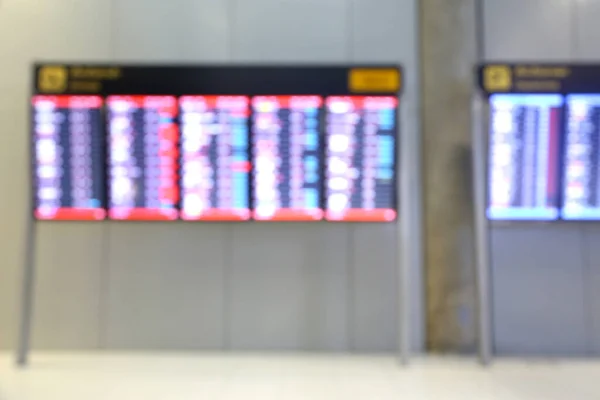 Desenfoque Pantalla Tabla Tiempo Aeropuerto — Foto de Stock