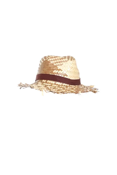 Соломенная Шляпа Белом Фоне — стоковое фото