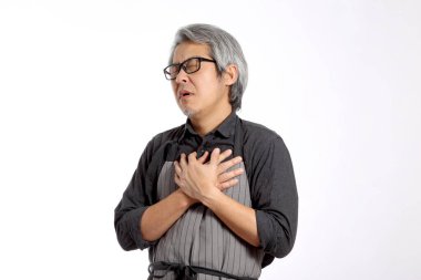 Önlüklü Asyalı adam..