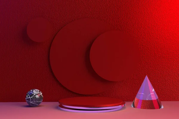 Soyut kırmızı 3D renklendirme arkaplanı.