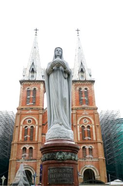 Ho Chi Minh Şehri, Vietnam - 20 Aralık 2019: Ho Chi Minh City, Vietnam Saigon Notre-Dame Bazilikası