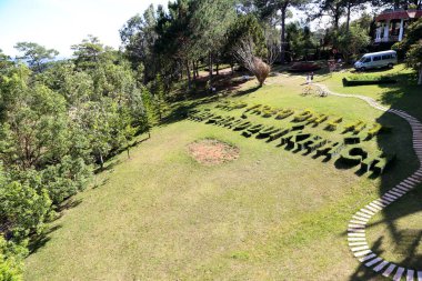 Da Lat, Vietnam - 22 Aralık 2019 Da Lat City, Vietnam 'daki teleferik.