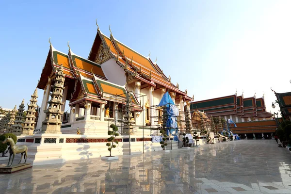 Bangkok Thailand December 2019 Beautiful Temple Wat Suthat Construction — Stock Photo, Image