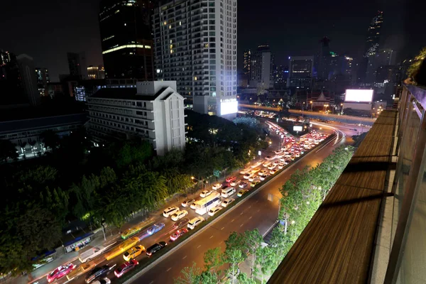 Bangkok Thailand November 2019 Utsikten Över Natten Från Toppen Samyan — Stockfoto