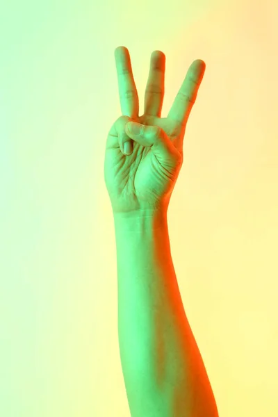 Людські Руки Позують Білому Тлі — стокове фото