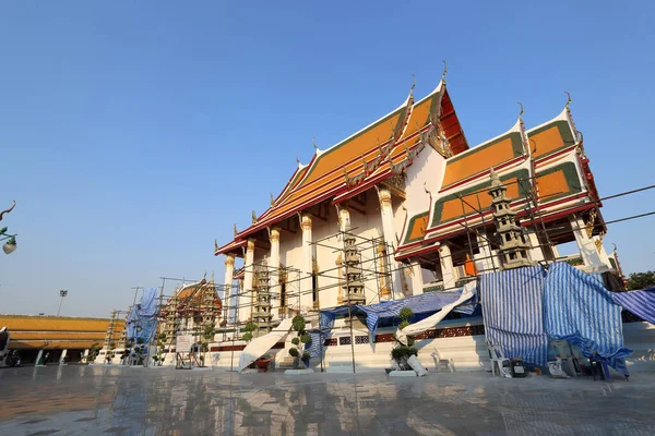 Bangkok Thailand December 2019 Beautiful Temple Wat Suthat Construction — Stock Photo, Image