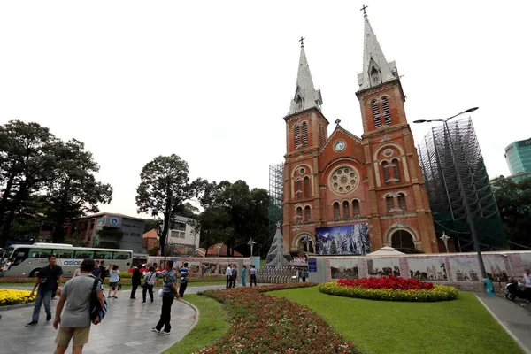 Ciudad Chi Minh Vietnam Diciembre 2019 Basílica Saigón Notre Dame — Foto de Stock